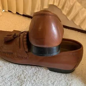 JOHNSTON & MURPHY BRELAND KITTIE MENS LEATHER TASSEL LOAFERS Johnston Murphy Breland Mens 9 M Black Kiltie Tassel Loafers  main image 3